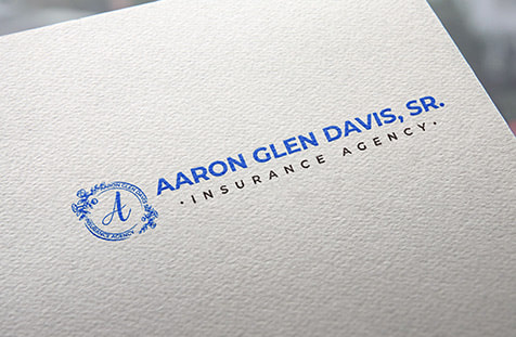 Aaron Glen Davis, Sr. Insurance Agency logo printed on a paper